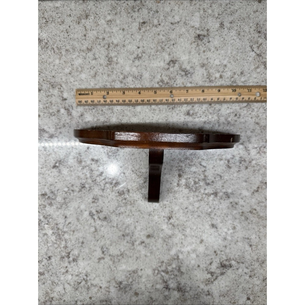 Vintage Solid Wood Wall Shelf Plate Display Ledge w/ Support Arm 10"